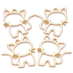 Light Gold Подвески из сплава , кошачье очарование, золотой свет, 27x25 мм, отверстие : 2 мм
