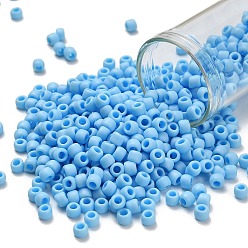 (403F) Light Blue Opaque Rainbow Matte Тохо 6/0 круглые бусины, японский бисер, (403 f) светло-голубой непрозрачный радужный матовый, 4 мм, отверстие : 1.5 мм, Около 168 шт / 10 г