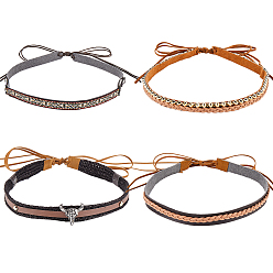 (52) Непрозрачная лаванда 4 шт. 4 стили этнический стиль искусственная кожа регулируемая шляпа лента, для ковбойской шляпы, шляпа-федора с загнутыми полями, украшение соломенной шляпы, разноцветные, 1257~1333 мм, 1 шт / стиль