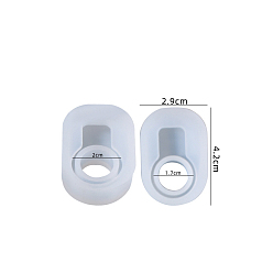 Белый Силиконовые формы для колец овальной формы, формы для литья смолы, для уф-смолы, изготовление ювелирных изделий из эпоксидной смолы, белые, 42x29x11 мм