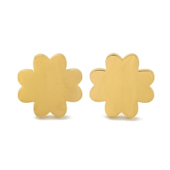 Золотой Ионное покрытие (ip) 304 серьги-гвоздики из нержавеющей стали, цветок, золотые, 13.4x13.6 мм