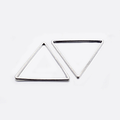 Silver Brass Linking Rings, Plated, Triangle, Silver Color Plated, 17.5x20x0.8mm, Inner Diameter: 15.5x17.5mm