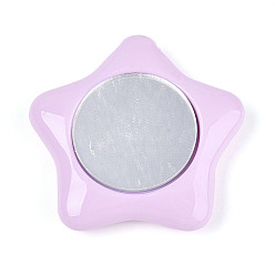 Сливовый Подвески из непрозрачного акрила и стекла, звезда, слива, 52x54x11 мм, отверстие : 3.8 мм