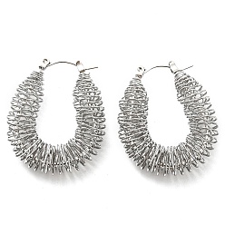 Нержавеющая Сталь Цвет Не тускнеют 304 серьги-кольца из нержавеющей стали в форме капли, украшения из проволоки, цвет нержавеющей стали, 33.5x27.5 мм