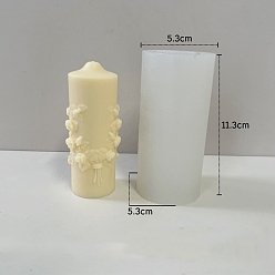 White DIY Silicone Candle Molds, For Candle Making, Flower, White, 5.3x11.3cm