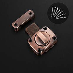 Красная Медь Защелки из сплава с поворотным болтом, дверные замки с защелкой, с винтом, Красная медь, 38x11~28 мм