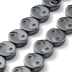 Немагнитные Гематит Синтетических немагнитных гематит бисер нитей, инь-ян, 10x3 мм, отверстие : 1 мм, около 42 шт / нитка, 15.87 дюйм (40.3 см)