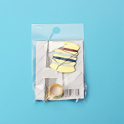 Нержавеющая Сталь Цвет Стальные швейные иглы, наперсток, нитевдеватель и набор ниток, иглы с большим ушком, для вышивания, пэчворк, цвет нержавеющей стали, упаковка: 85x63x10мм