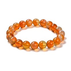 Коралловый Ручной Lampwork стрейч браслеты, круглые браслеты из бисера для женщин, коралл, внутренний диаметр: 2-1/4 дюйм (5.6 см), бусины : 10 мм