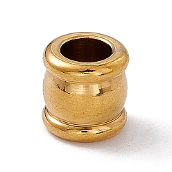 Золотой 304 из нержавеющей стали европейские шарики, бусины с большим отверстием, барабан, золотые, 10x10 мм, отверстие : 6 мм