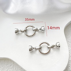 Платина Латунь раз по сравнению с застежками, для изготовления ювелирных изделий, платина, 35x14 мм