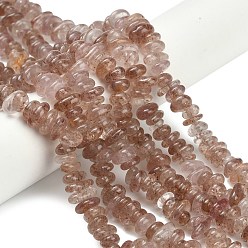 Клубничный Кварц Природного кварца клубники нитей бисера, самородки, упавший камень, 3.5x5~13x5~7.5 мм, отверстие : 0.7 мм, около 261 шт / нитка, 31.10'' (79 см)