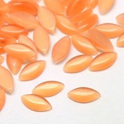 Фора Кабошоны кошачьего глаза, лошадиный глаз , оранжевые, 10x5x1.5~2 мм