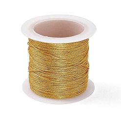 Goldenrod 6-Ply Metallic Thread, for Embroidery and Jewelry Making, Round, Goldenrod, 0.5mm, about 54.68 Yards(50m)/Roll