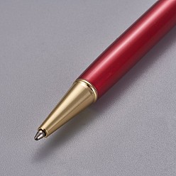Dark Red Creative Empty Tube Ballpoint Pens, with Black Ink Pen Refill Inside, for DIY Glitter Epoxy Resin Crystal Ballpoint Pen Herbarium Pen Making, Golden, Dark Red, 140x10mm