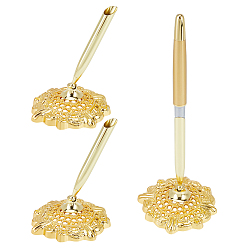 Золотой Настольная подставка для шариковой ручки из сплава, держатель органайзера для ручек, офисные принадлежности, золотые, 68.5x67.5x93 мм, отверстие : 8 мм