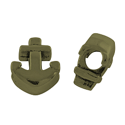 Античная Бронза Европейские бусины с большим отверстием, сплав, тибетский стиль , без кадмия и без свинца, якорь, античная бронза, 13x11x7 мм, Отверстие : 4.5 мм , около 400 шт / 1000 г