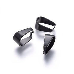 Черный 304 Защелкивающиеся дужки из нержавеющей стали с ионным покрытием (IP), электрофорез черный, 12x7x6 мм, внутренний: 11x6 mm