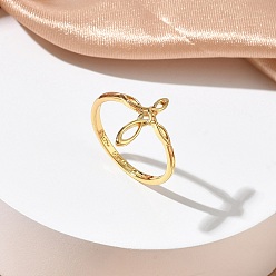 Золотой Латунные кольца на палец для женщин, крестик, золотые, 2~15 мм, размер США 7 (17.3 мм)