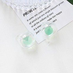 Средний Аквамарин Стекло подвеска, круглый шар прелести, средний аквамарин, 28x20 мм