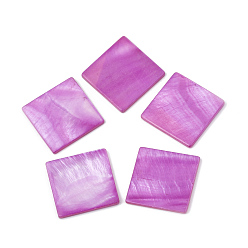 Фуксин Кабошонов пресноводных оболочки, окрашенные, квадратный, фуксиново-красные, 23x23x2 мм