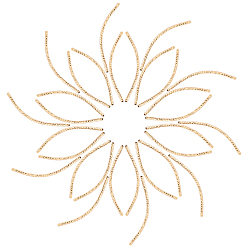 Настоящее золото 24K 30 шт латунные бусины, долговечный, изогнутая трубка, реальный 24 k позолоченный, 39x1.5 мм, отверстие : 0.8 мм