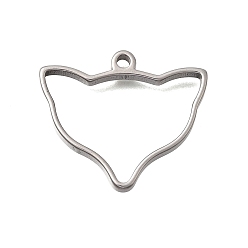 Лиса 304 из нержавеющей стали полые подвески, анти-тускнение, лиса, 24x28.5x3 мм, отверстие : 2 мм