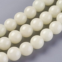 Синтетический Камень Синтетические светящиеся бусины, круглые, 10 мм, отверстие : 1.2 мм, около 40 шт / нитка, 15.4 дюйм (39 см)