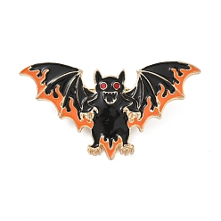 Bat Эмалированные булавки на Хэллоуин, булавки из сплава для лацканов одежды рюкзака, летучая мышь, 28x52 мм