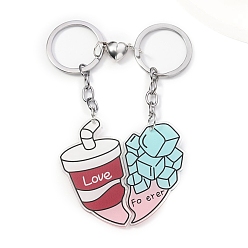 Светло-Голубой 2 акриловые брелки для ключей, украшения для сумок и кошельков, пить, Небесно-голубой, 11.5x5.5 см