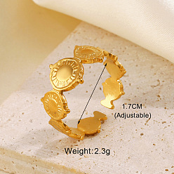 Плоский Круглый 304 из нержавеющей стали манжеты кольца, золотые, плоско-круглые, внутренний диаметр: регулируемый