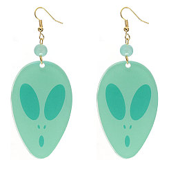 Другие Акриловые серьги болтаться, золотые, прелести инопланетного лица, 58x35 мм