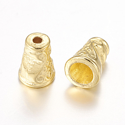 Golden Tibetan Style Alloy Bead Cones, Hammered Circular, Cadmium Free & Nickel Free & Lead Free, Golden, 10x7.5mm, Hole: 1.7~1.8mm, Inner Diameter: 3.5~4mm, about 850pcs/1000g