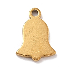Колокол 304 прелести нержавеющей стали, лазерная резка, реальный 18 k позолоченный, колокол, 10x7.5x1 мм, отверстие : 1.2 мм