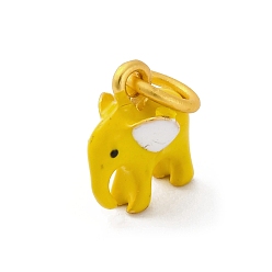 Золотистый Сплав эмали прелести, с целью перехода в кольце, очарование слона, золотые, золотые, 11.5x10.5x6.5 мм, отверстие : 5.5 мм