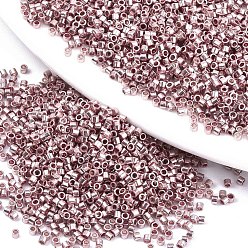Pink Fgb 11/0 стеклянный бисер класса А, цилиндр, однородный размер бисера, металлических цветов, розовые, 1.5x1 мм, отверстие : 0.5 мм, около 20000 шт / упаковка