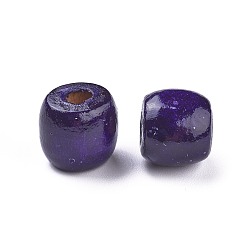 Индиго Крашеные бусины из натурального клена, баррель, без свинца, индиговые, 11x12 мм, Отверстие : 3~5 мм , около 1800 шт / 1000 г