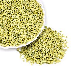 Green Yellow Picasso Glass Seed Beads, Round Hole, Rondelle, Green Yellow, 2~2.5x1.5~2mm, Hole: 0.7~0.8mm, about 36000pcs/pound