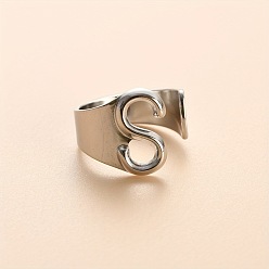 Letter S 304 из нержавеющей стали манжеты кольца, цвет нержавеющей стали, Письмо с, 16 мм, внутренний диаметр: 18 мм