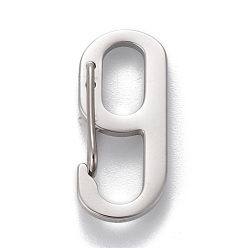 Number Не тускнеет 304 фурнитура для застежки брелока из нержавеющей стали, цвет нержавеющей стали, кол. 9, 24.5x11x5.5 мм