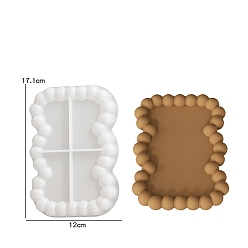 Rectangle Cup Mat Silicone Molds, Fondant Molds, Resin Casting Coaster Molds, For UV Resin, Epoxy Resin Craft Making, White, Rectangle, 171x120x20mm