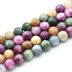 (52) Непрозрачная лаванда Природного кварца нитей бисера, окрашенные, круглые, имитация турмалина, разноцветные, 8~8.5 мм, отверстие : 0.9~1 мм, около 45~47 шт / нитка, 14.96~15.35 дюйм (38~39 см)