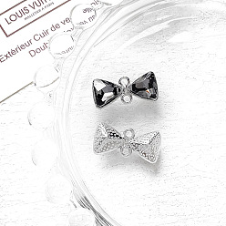 Черный Алмаз Подвески из сплава со стразами, бантом, черный алмаз, 85x18 мм