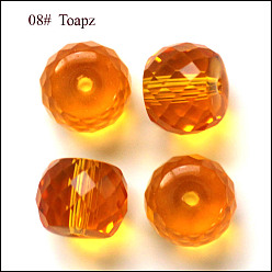 Оранжевый Имитация Австрийские кристаллические шарики, класс AAA, граненые, барабан, оранжевые, 11x9.5 мм, отверстие : 0.9~1 мм