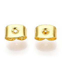 Golden Iron Ear Nuts, Friction Earring Backs for Stud Earrings, Golden, 6x4x3mm, Hole: 0.7~1.0mm