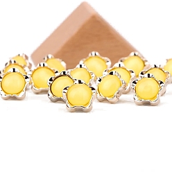 Yellow Resin Shank Buttons, Acrylic Shank Buttons, Yellow, 10~20mm