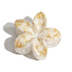 Персиковый Слойка Цветочные пластиковые заколки для волос с когтями, аксессуары для волос для женщин и девочек, розовые, 80x70 мм