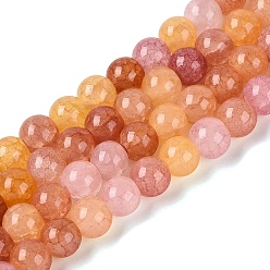 Сэнди Коричневый Нити из окрашенных стеклянных бусин с эффектом омбре и эффектом кракелюра, имитация драгоценных камней, круглые, песчаный коричневый, 6~6.5 мм, отверстие : 0.8~1 мм, около 138~146 шт / нитка, 29.92~31.89 дюйм (76~81 см)