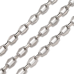 Нержавеющая Сталь Цвет 304 шестигранные звенья цепей из нержавеющей стали, несварные, цвет нержавеющей стали, 8x6x1.4 мм