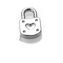 Нержавеющая Сталь Цвет Шкентели нержавеющей стали, подвесной замок, цвет нержавеющей стали, 18x10.5 мм